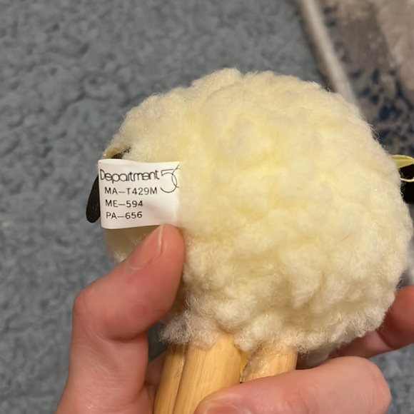 VTG Department 56 Le Mouton Fuzzy Sheep with Wooden legs - Picture 6 of 8